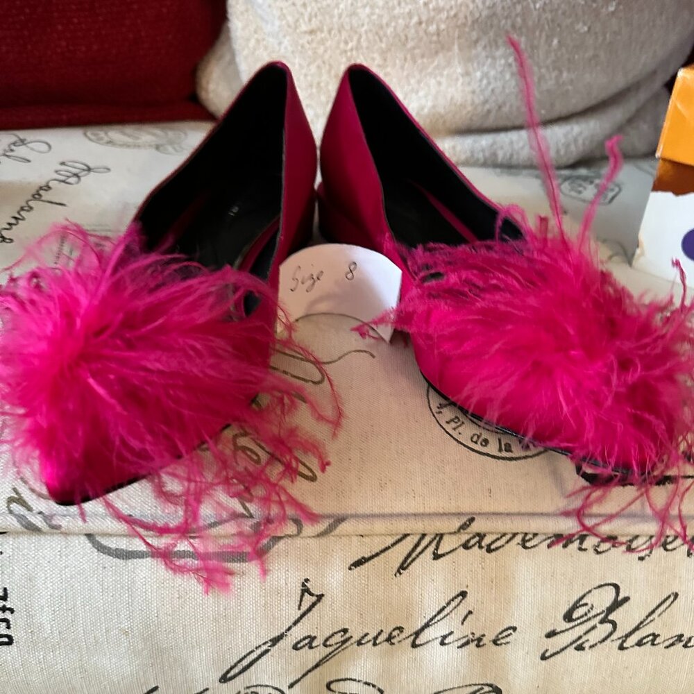 Fun Pink Flats with Pom Pom